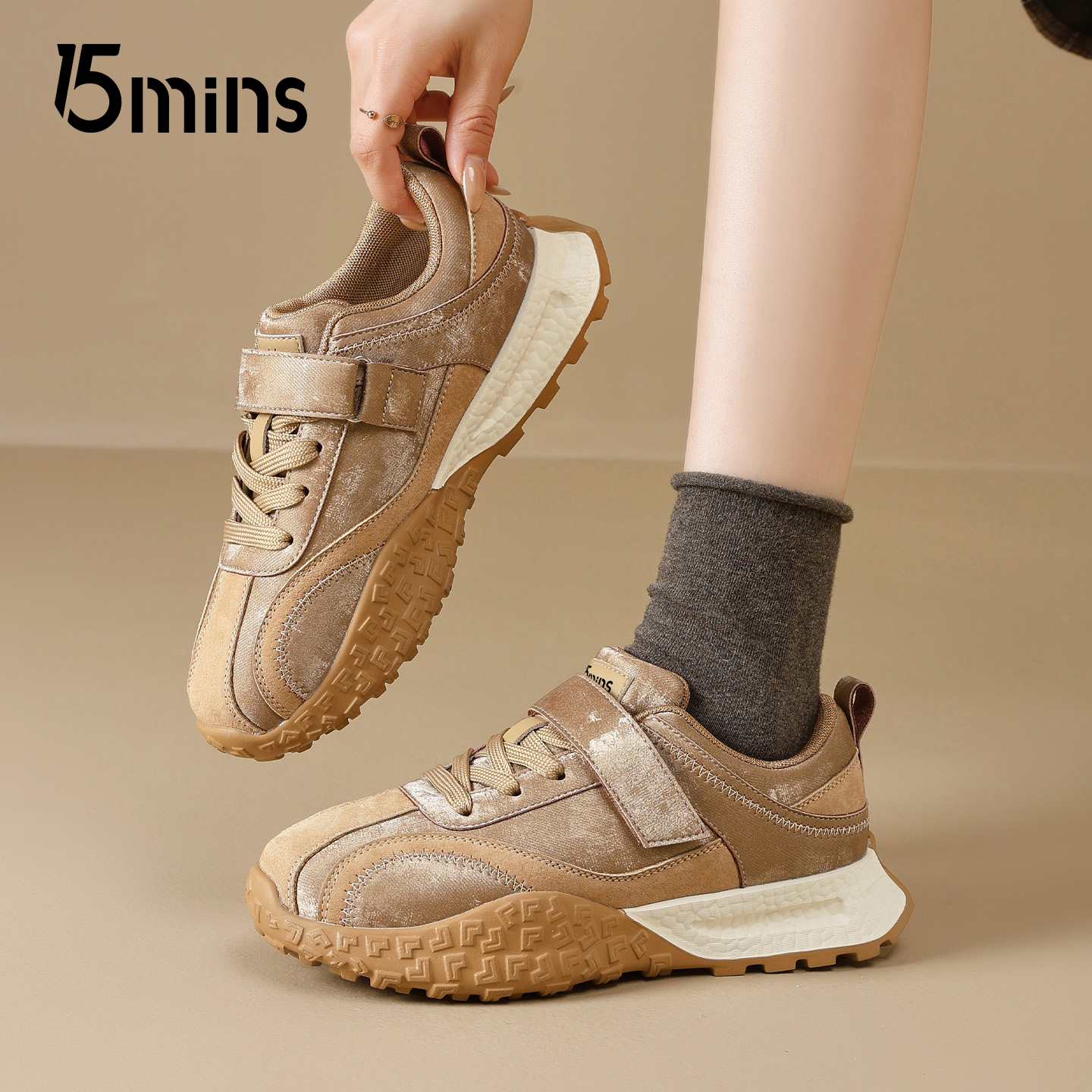 15mins复古德训鞋女2025春秋