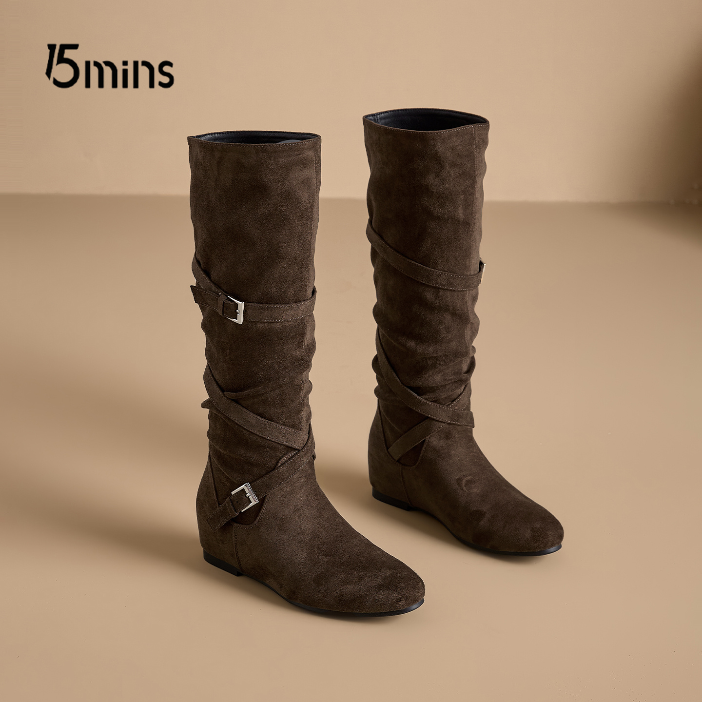 15mins内增高牛仔长靴女西部靴子