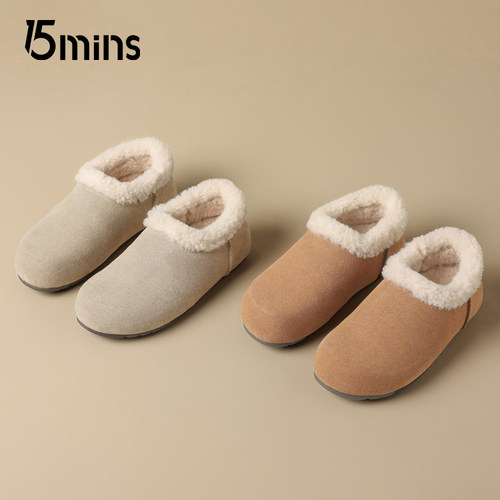 15mins毛绒勃肯鞋女2025冬