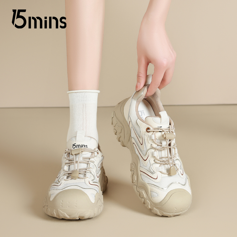15mins厚底丑萌登山鞋女2025夏季