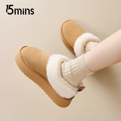 15mins毛绒雪地靴女冬季新款