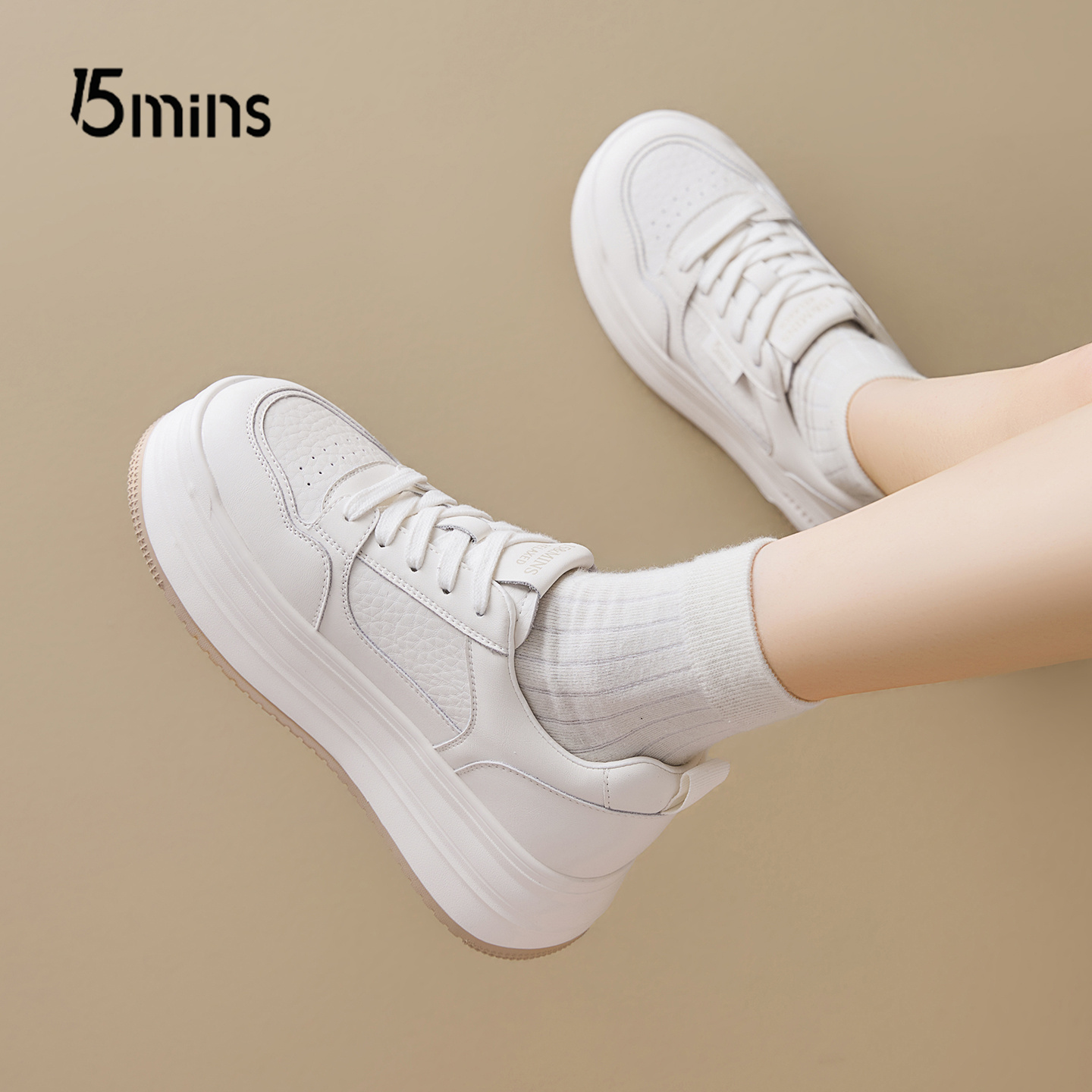 15mins显高显瘦学院风小白鞋板鞋