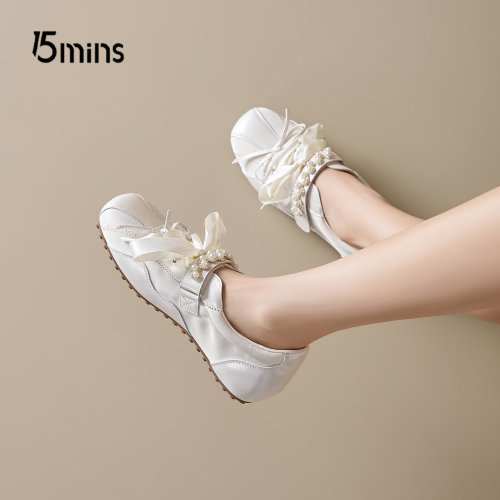 15mins内增高银色芭蕾德训鞋女款