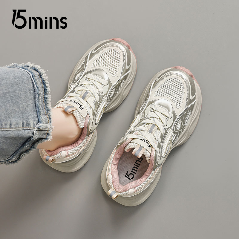 15mins厚底老爹鞋女士2025新款