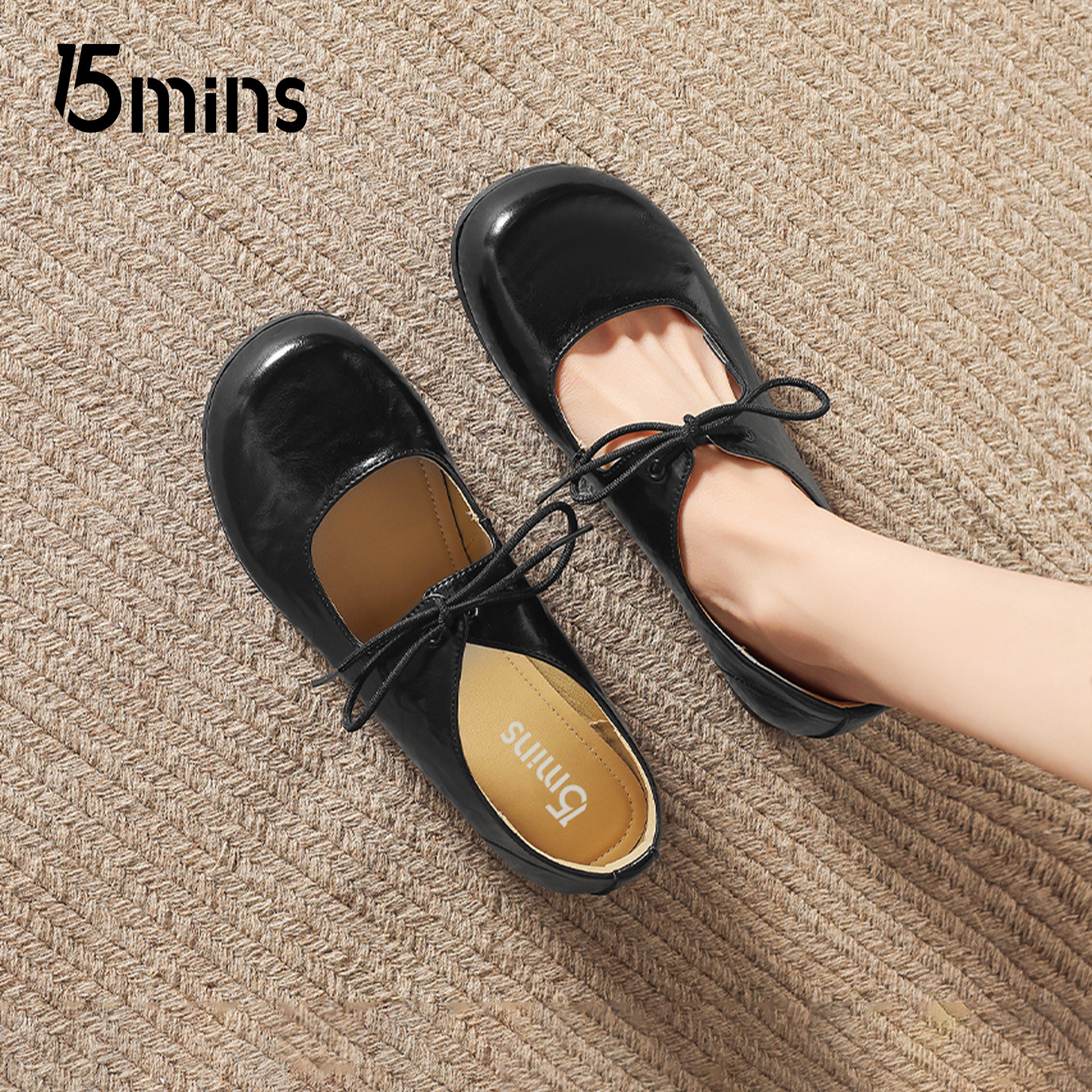 15mins法式玛丽珍女2026春夏新款黑色蝴蝶结平底百搭通勤浅口单鞋,女鞋,浅口单鞋,淘宝优惠券,粉丝福利购,淘宝优惠卷
