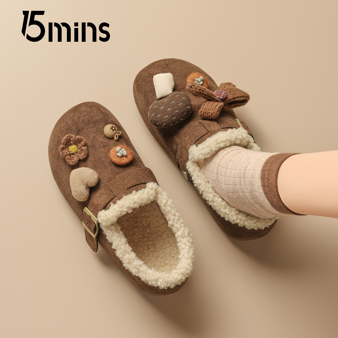 15mins全包加绒勃肯鞋女款2025