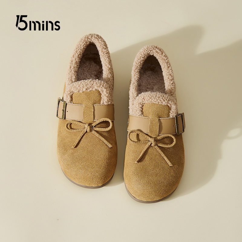 15mins厚底毛毛鞋女秋冬季