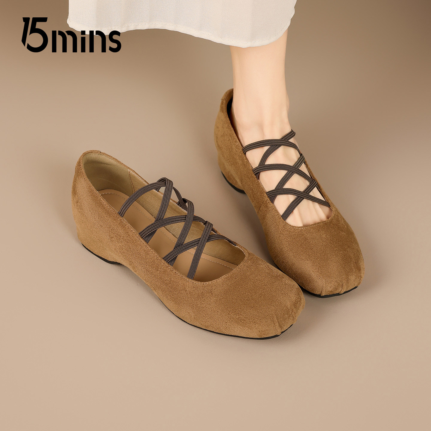 15mins交叉带芭蕾单鞋女2026新款春季百搭气质配裙子浅口玛丽珍鞋,女鞋,时尚芭蕾鞋,淘宝优惠券,粉丝福利购,淘宝优惠卷