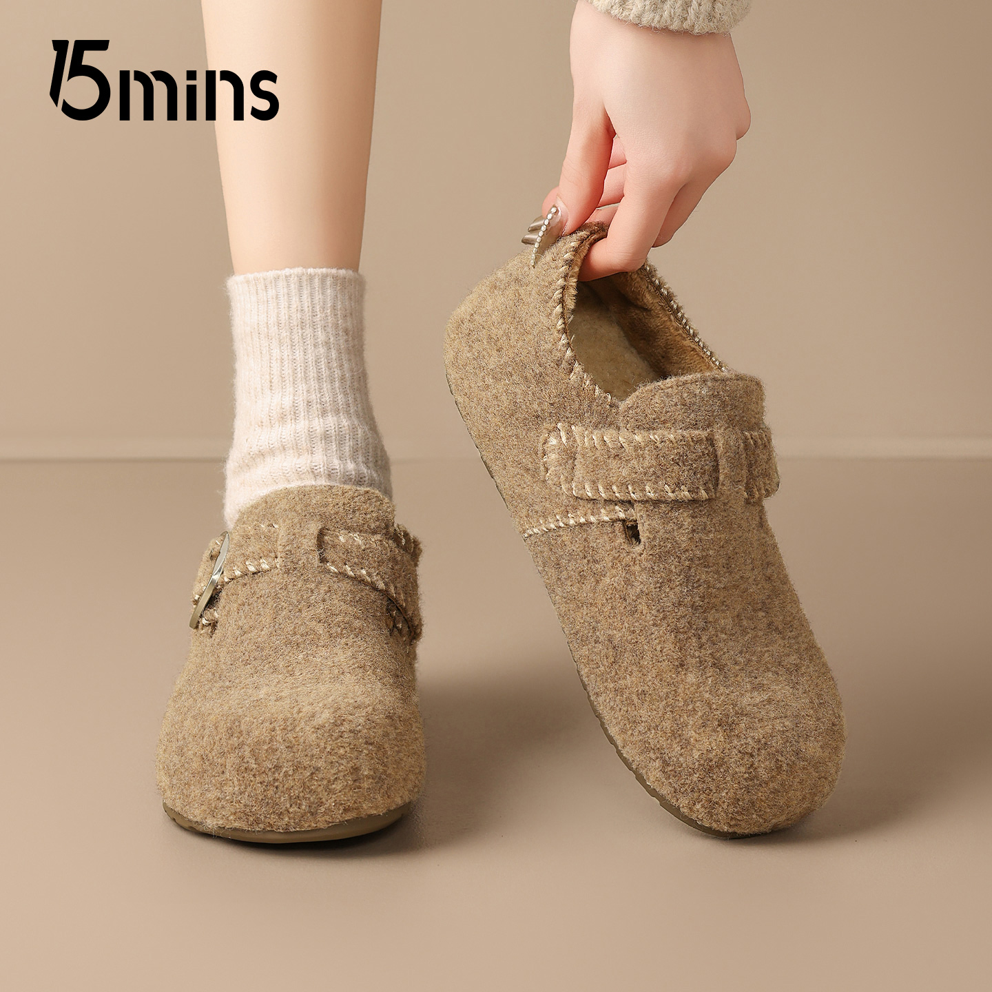 15min加绒保暖毛茸茸棉鞋