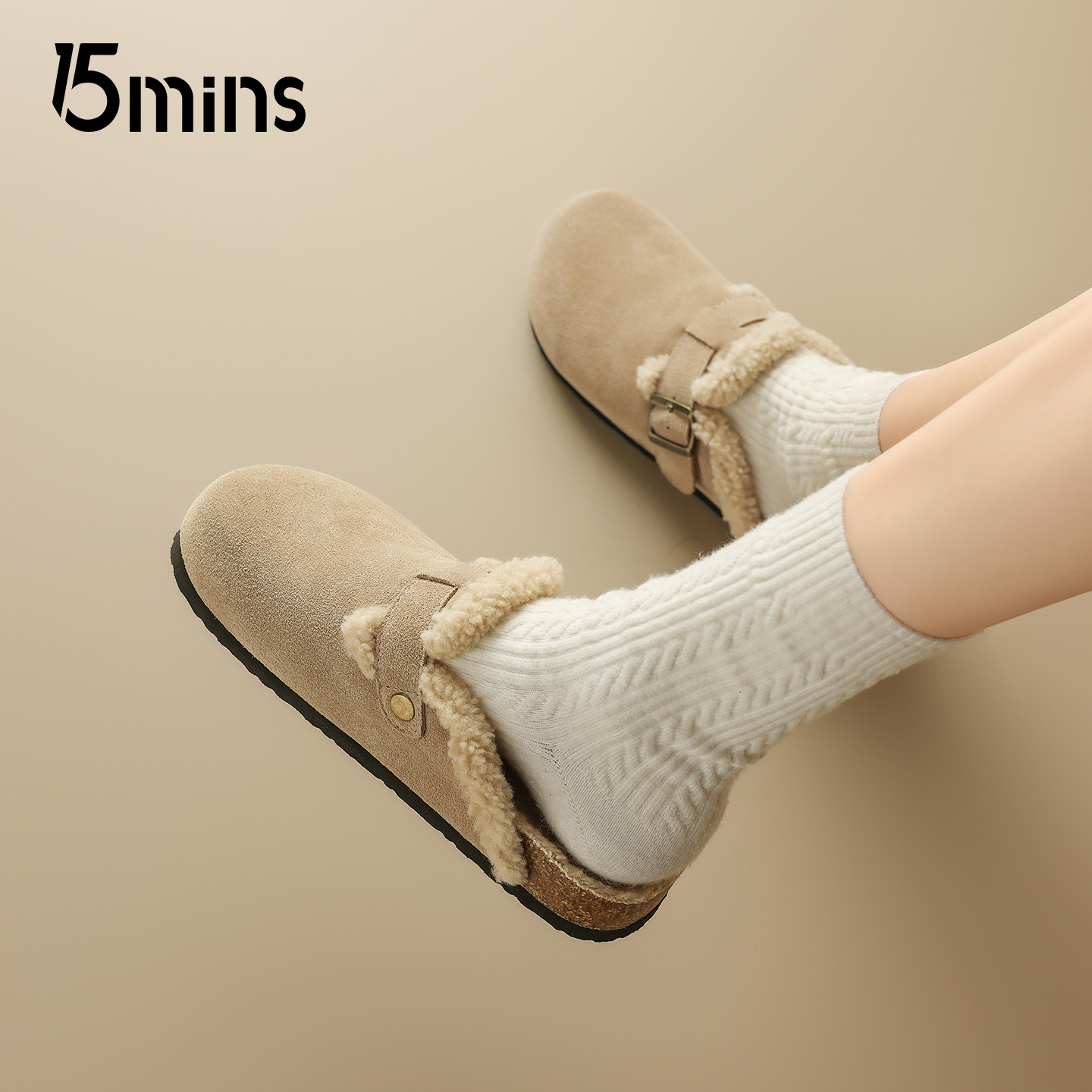 15mins加绒勃肯鞋女款2025新款冬