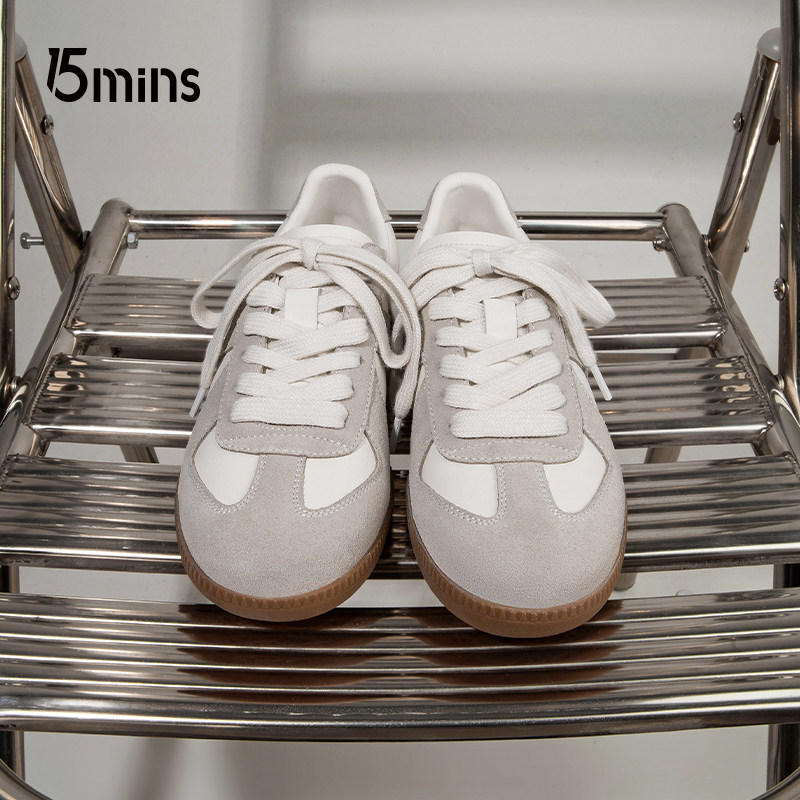 15mins官方正品男鞋经典德训鞋2026年新款情侣复古大码板鞋休闲女