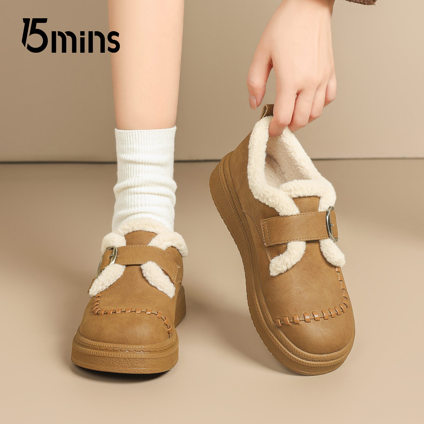 15mins加绒勃肯鞋女款2025新款