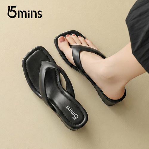 15mins女夏季厚底舒适人字拖