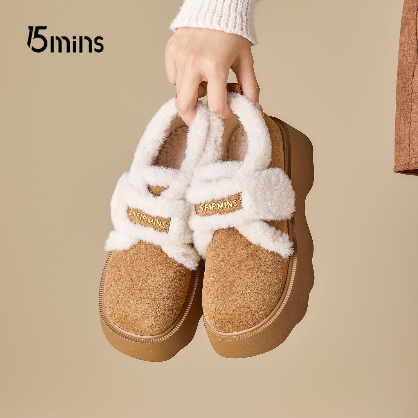 15mins加绒加厚雪地棉鞋冬季勃肯