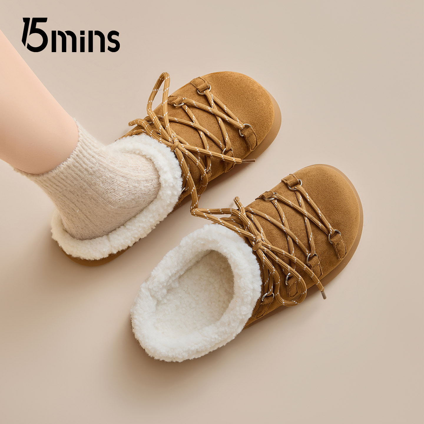15mins毛毛加绒勃肯鞋女款