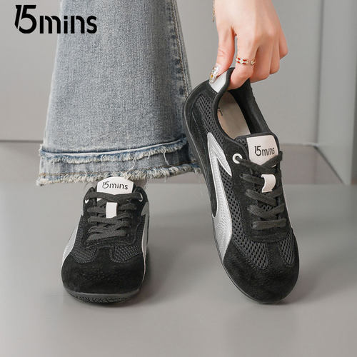 15mins黑色德训鞋女2026