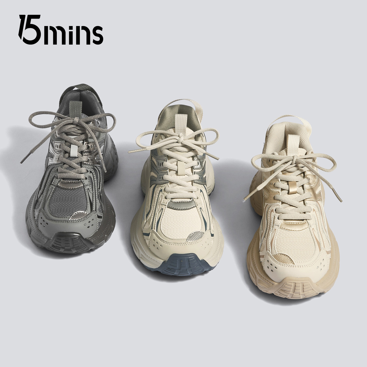 15mins复古运动老爹鞋女2025秋季新款小个子增高时尚百搭休闲鞋子,女鞋,老爹鞋,淘宝优惠券,粉丝福利购,淘宝优惠卷