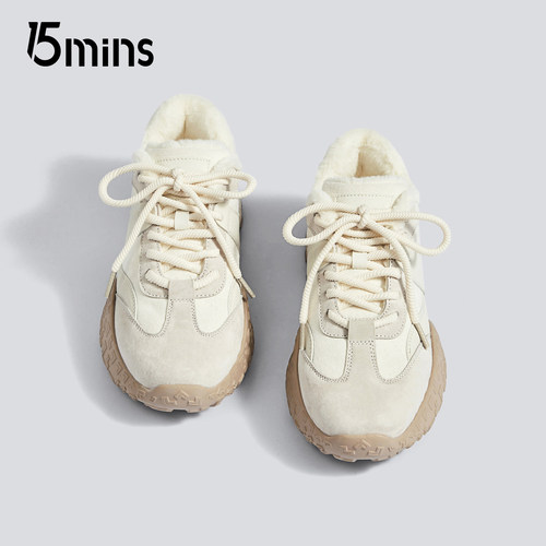 15mins加绒休闲德训鞋鞋女2025新