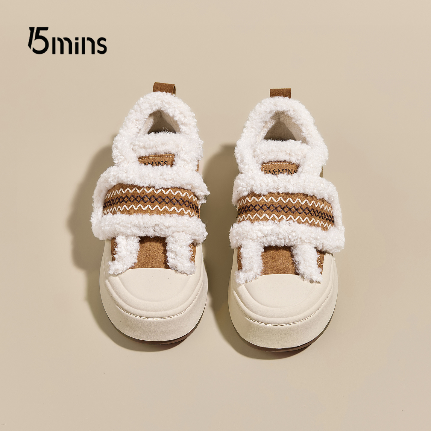 15mins冬季保暖面包鞋女韩版棉鞋