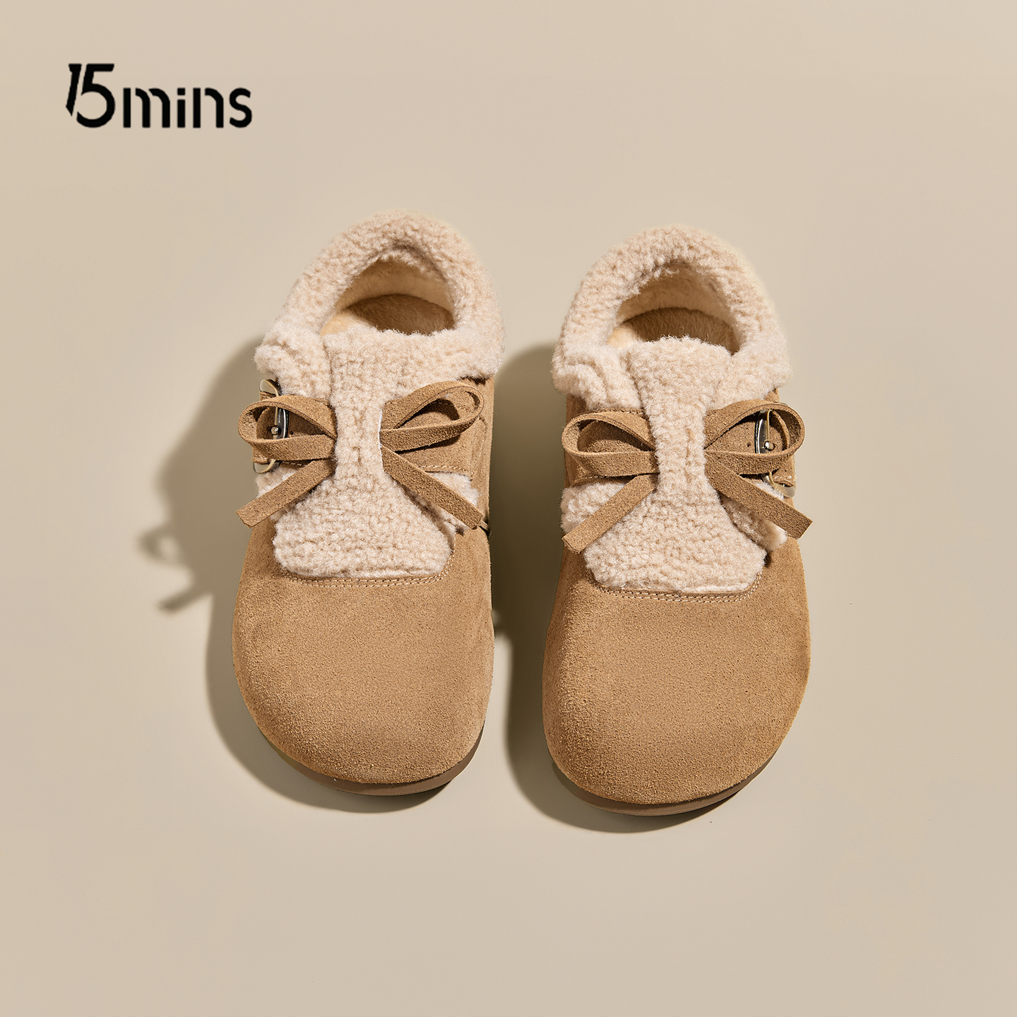 15mins懒人易穿脱毛毛鞋女勃肯鞋