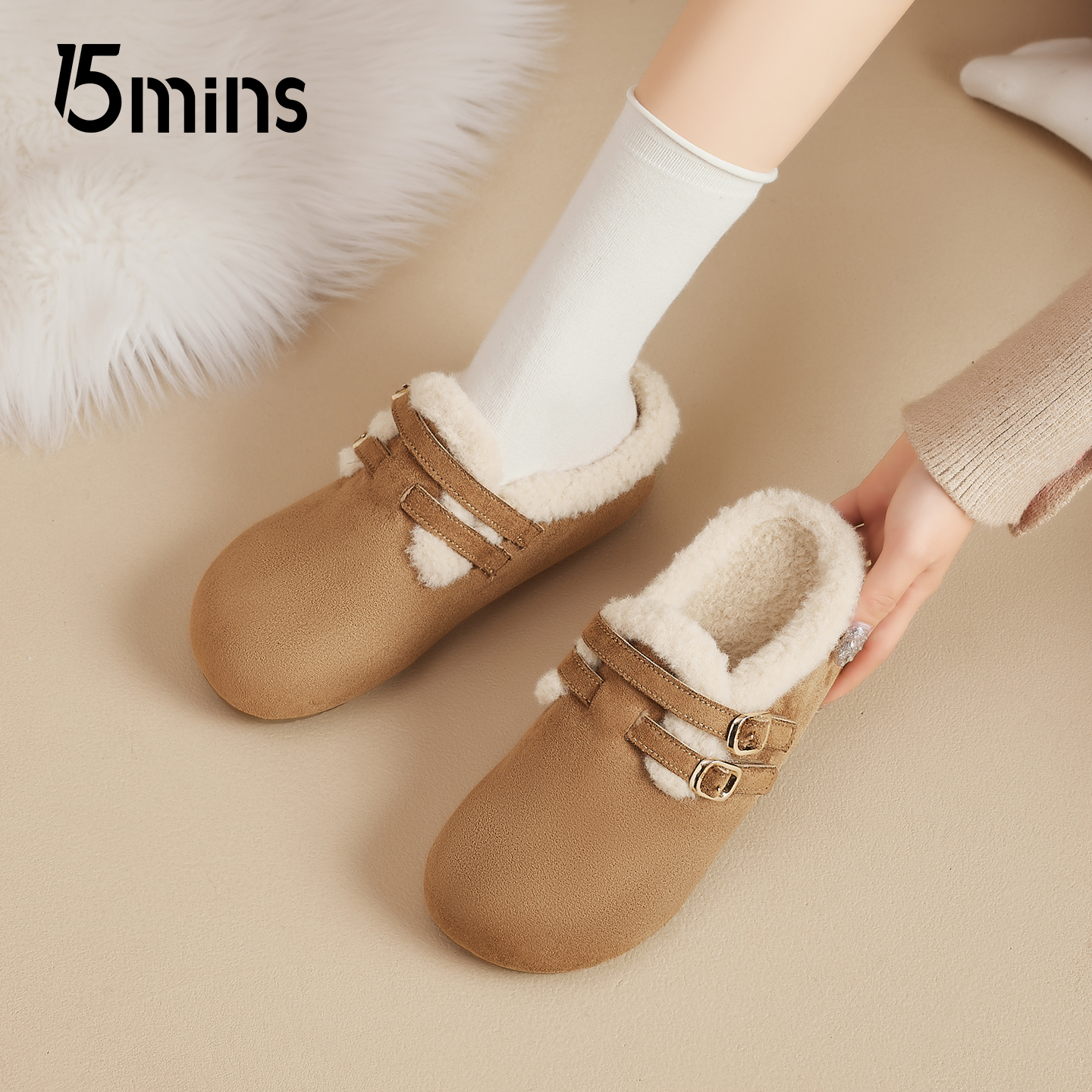 15mins勃肯鞋子女2025新款冬季