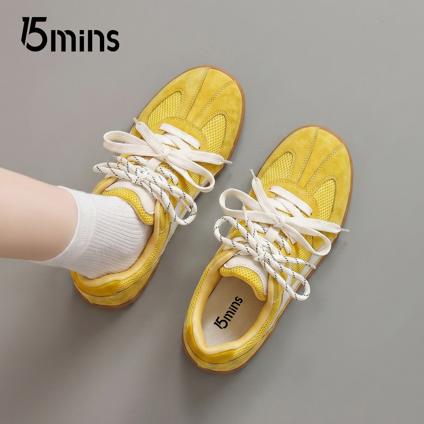 15mins女款复古德训鞋软底透气