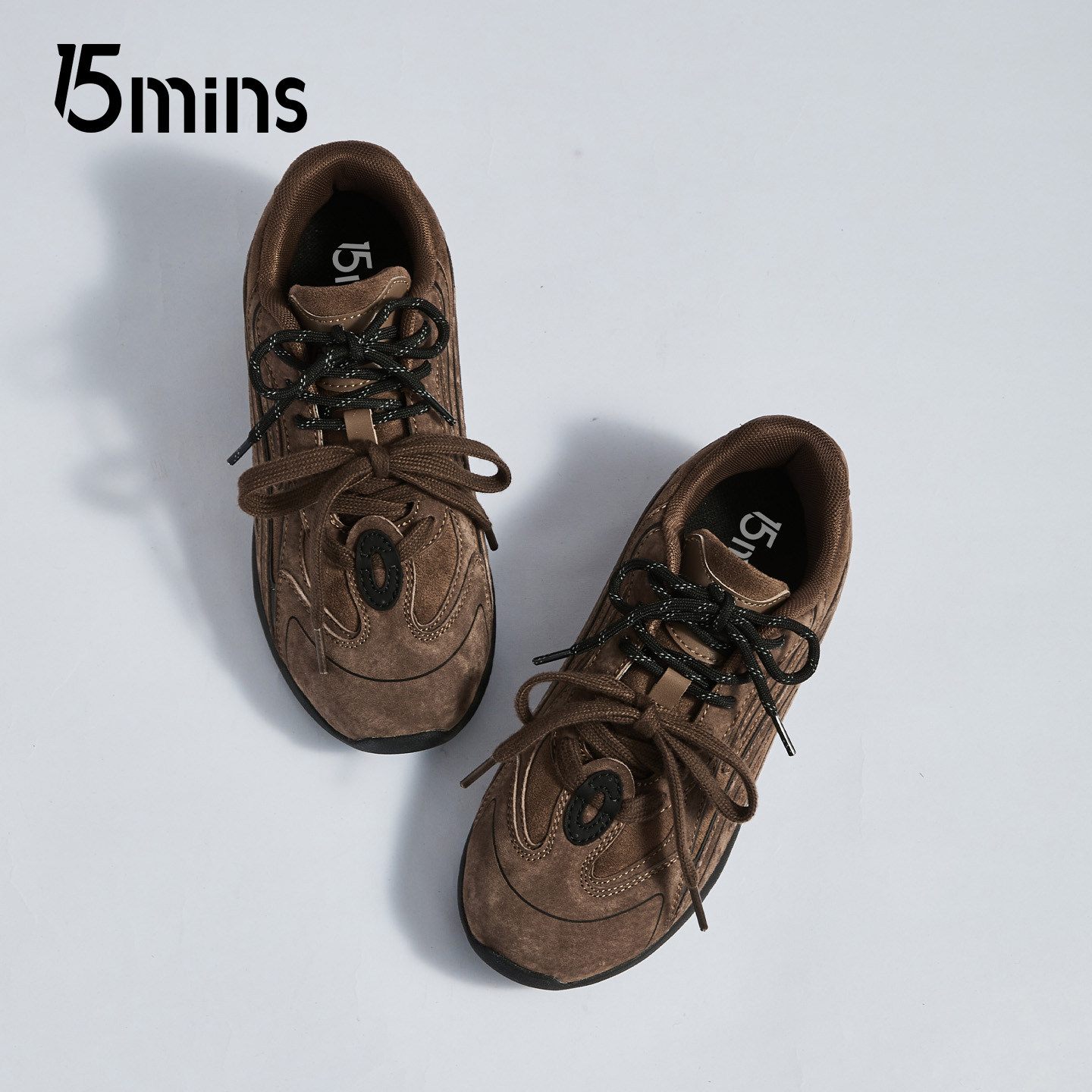 15mins复古棕色德训鞋女款2025