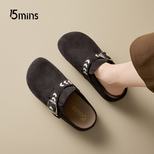 15mins复古勃肯鞋女新款包头拖鞋