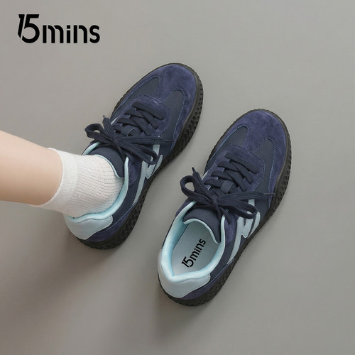 15mins复古增高德训鞋女新款
