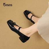 玛丽珍鞋 法式 女2026新款 15mins一字式 春季 浅口蝴蝶结小皮鞋 单鞋 子