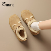 时尚 冬季 休闲一脚蹬 女2026新款 15mins加绒勃肯鞋