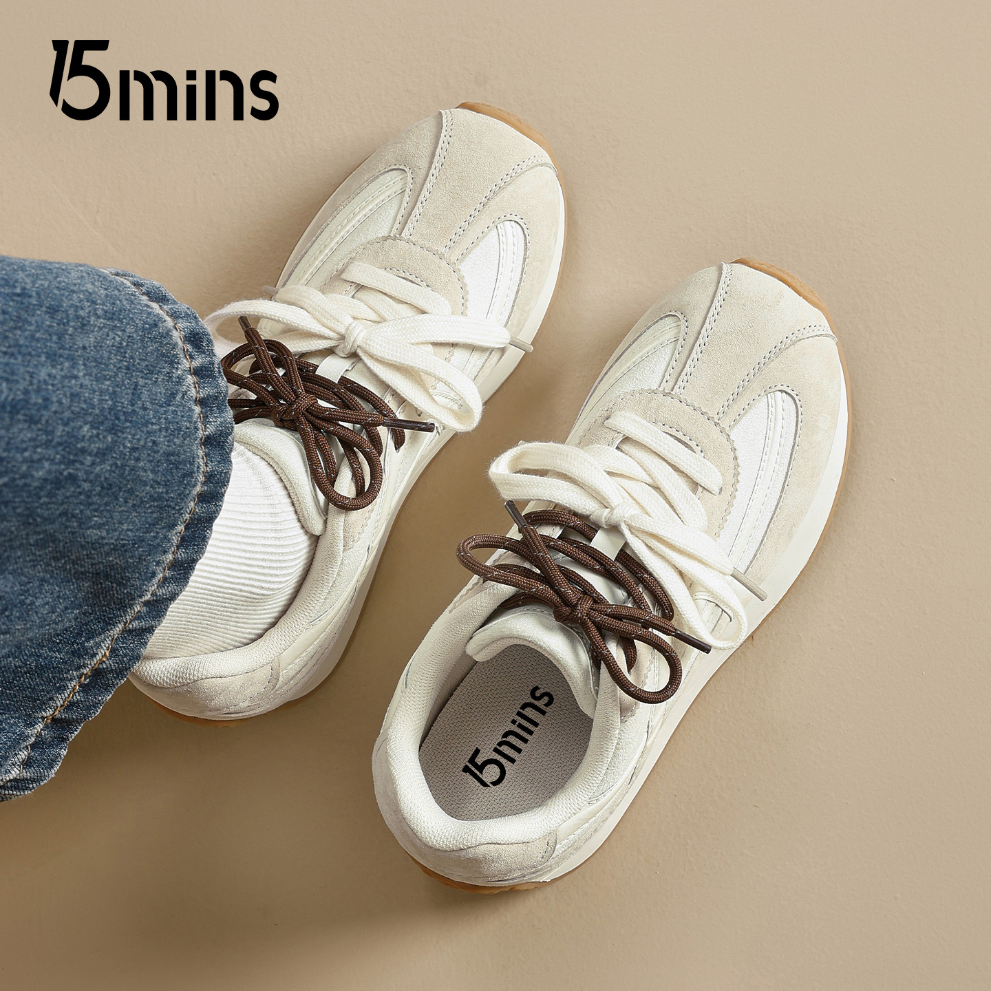15mins复古德训鞋女2025新款春