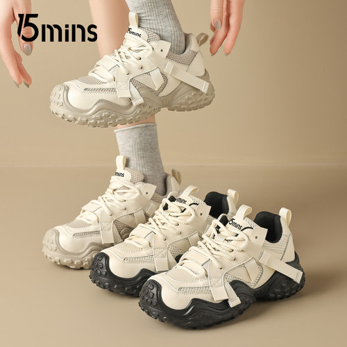 15mins厚底老爹鞋女款2026新款