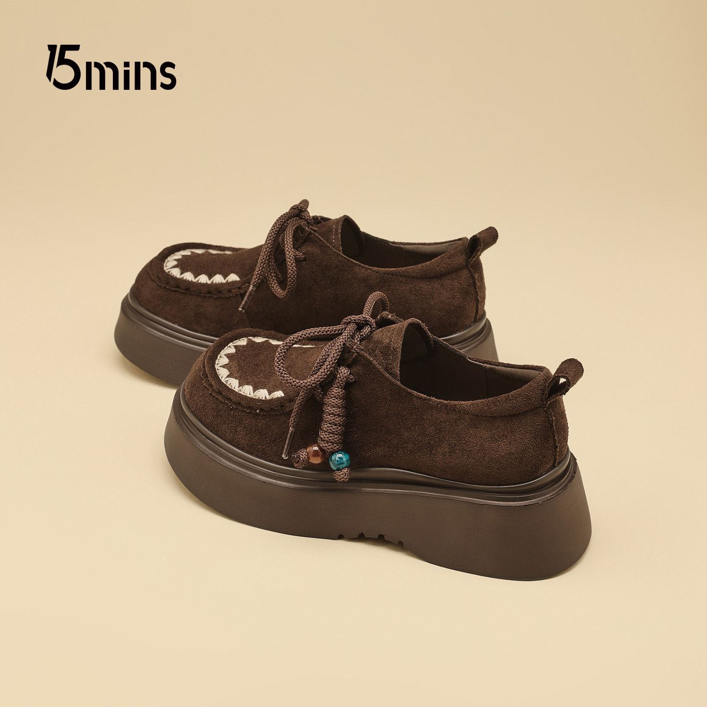 15mins民族风系带勃肯鞋女乐福鞋