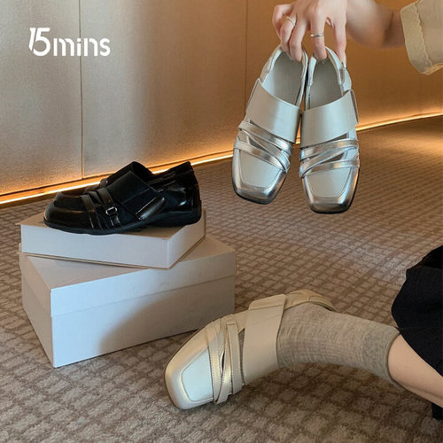 15mins方头玛丽珍女鞋2026