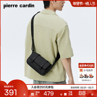 皮尔卡丹男包时尚百搭男士单肩斜挎包新款通勤简约休闲男款小背包
