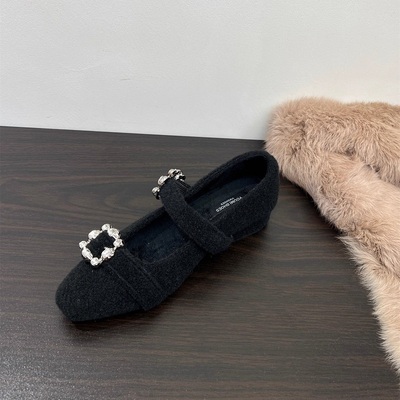 内增高水钻玛丽珍女鞋秋冬毛毛鞋