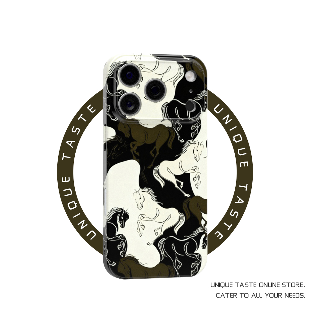 拼色骏马适用iPhone17promax苹果16小米15小众mate70华为p80nova荣耀400本命年高级感14手机壳一加13红米vivo