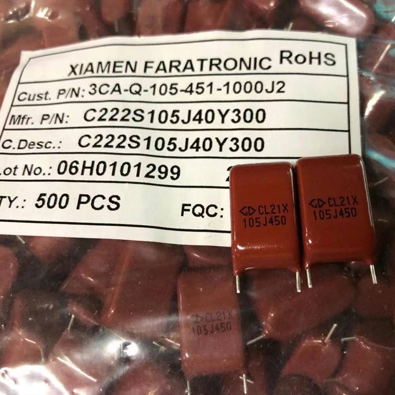 法拉CBB电容 105J 450V 脚距10MM CL21X 105J 1uF 450V 400V原装