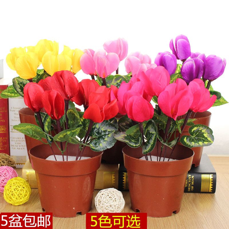 仿真仙客来盆景假花庆典阳台客厅仿真花