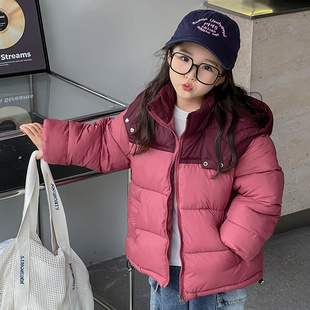 2025棉服拼色刺绣春秋冬季休闲舒适保暖儿童棉服男女童外套