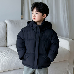 儿童棉服冬装宝宝拉链面包服保暖外套男女童连帽加厚短款棉袄韩版