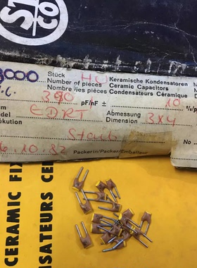 德国 STCO 铜脚 390pF/63V 5% NP0 高频银膜陶瓷电容器（代330pF)