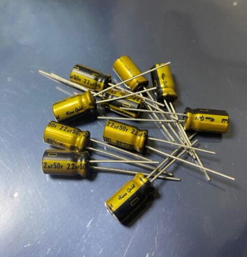 100个=55元尼吉康nichicon （fine gold）FG铜脚 22uF/50V 电容器