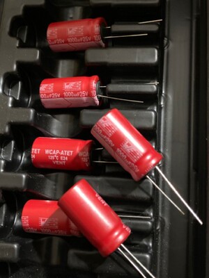 50只=55元 电容 25V1000UF  进口 红袍音频电解电容器 1000uf/25v