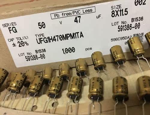 100只=140元 50V47UF 尼吉康 nichicon（fine gold）FG电解电容器