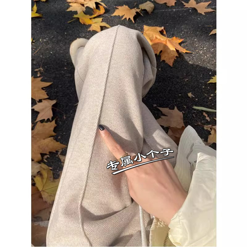 春季150八九分小个子人字纹阔腿裤女秋冬新款高腰窄版休闲直筒裤9,女装/女士精品,休闲裤,淘宝优惠券,粉丝福利购,淘宝优惠卷