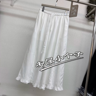 150九分天丝亚麻木耳边阔腿裤女夏季小个子慵懒风网红八分直筒裤8