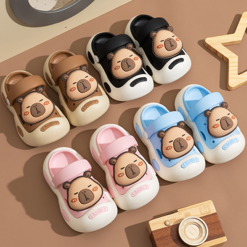 卡皮巴拉儿童凉拖鞋正品洞洞鞋