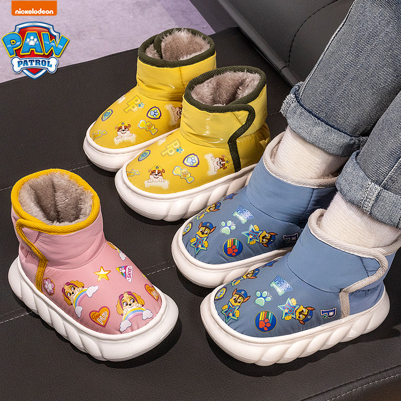 汪汪队儿童棉鞋2025新款女童冬季防滑加绒男童包跟鞋宝宝保暖棉鞋